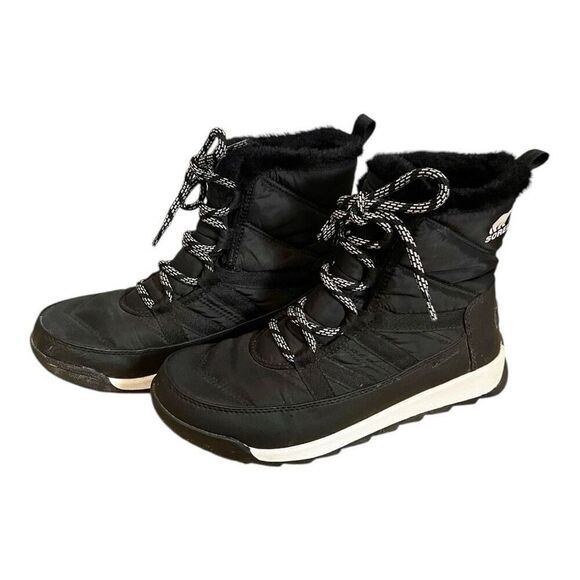 SOREL Whitney II Black Short Boots Lace Up Size 7.5